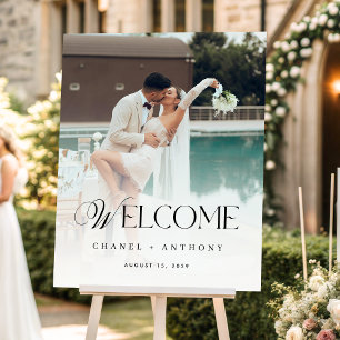 Modern Photo Wedding or Engagement Welcome Sign