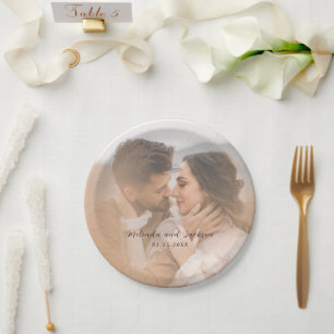 Modern Photo Wedding Paper Plates