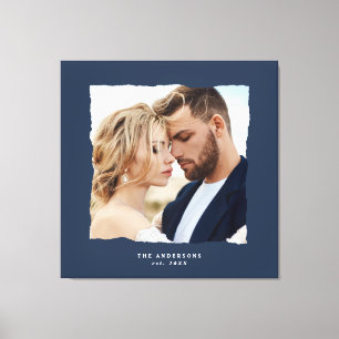 Modern photo wedding personalized est. in canvas print