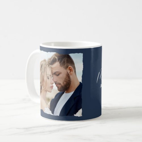 Modern photo wedding personalized Mr and Mrs Coffee Mug