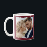 Modern photo wedding personalized Mr and Mrs Coffee Mug<br><div class="desc">Modern simple torn edges burgundy photo Mr and Mrswedding personalized established in gift.</div>