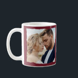 Modern photo wedding personalized Mr and Mrs Coffee Mug<br><div class="desc">Modern simple torn edges burgundy photo Mr and Mrswedding personalized established in gift.</div>