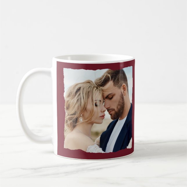 Modern photo wedding personalized Mr and Mrs Coffee Mug (Left)