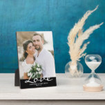 Modern Photo Wedding  Plaque<br><div class="desc">Modern photo wedding plaque. Makes a great keepsake for the newlyweds. Easy to replace the photo and change the text.</div>