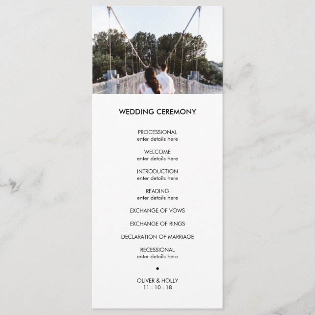 Modern photo wedding program (Front)