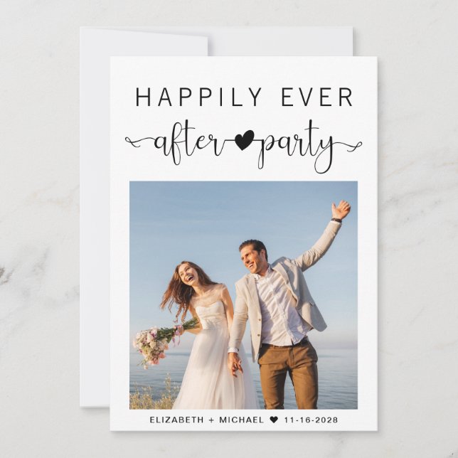 Modern Photo Wedding Reception Invitation (Front)
