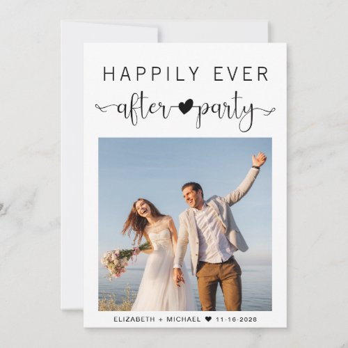 Modern Photo Wedding Reception Invitation