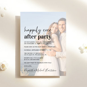 Modern Photo Wedding Reception Invitation