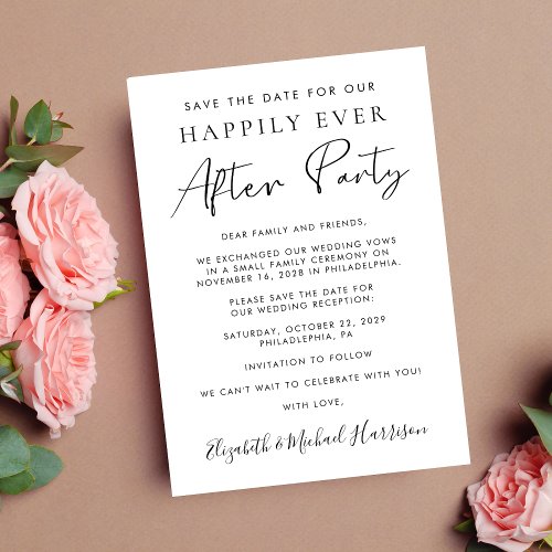 Modern Photo Wedding Reception Save the Date Announcement