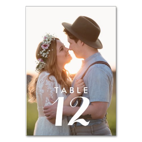 Modern Photo Wedding Reception  Table Number