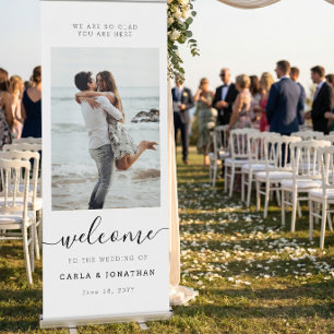 Modern Photo Wedding Reception Welcome Banner