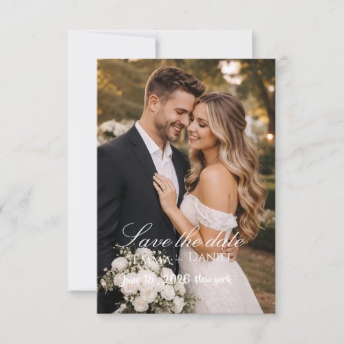 "Modern Photo Wedding Save Flat Save The Date Card