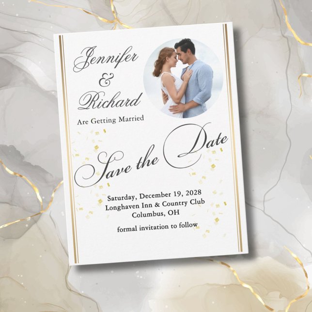 Modern Photo Wedding Save The Date Card (Creator Uploaded)
