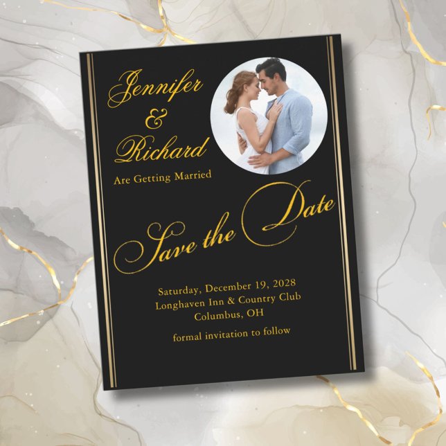 Modern Photo Wedding Save The Date Card (Creator Uploaded)