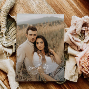Modern Photo Wedding Save The Date Card Invitation