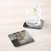Modern Photo Wedding Save The Date Elegant Classic Beverage Coaster (Right Side)
