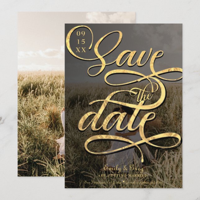 Modern Photo Wedding Save the Date Invitation (Front/Back)