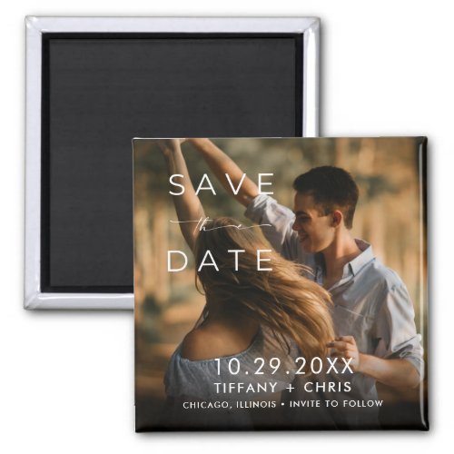 Modern Photo Wedding Save the Date Magnet