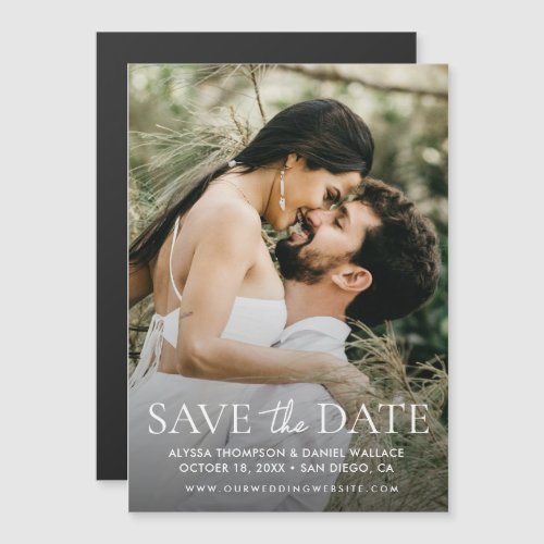 Modern Photo Wedding Save the Date Magnetic