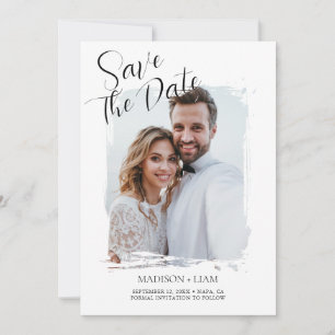 Modern Photo Wedding Save the Date Note Card