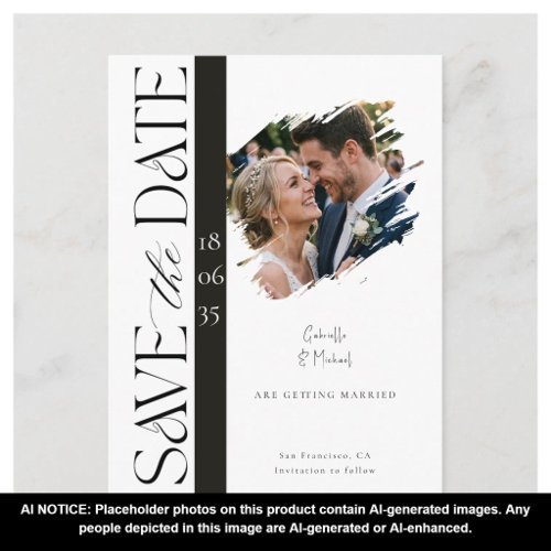 Modern Photo Wedding Save the Date Postcard