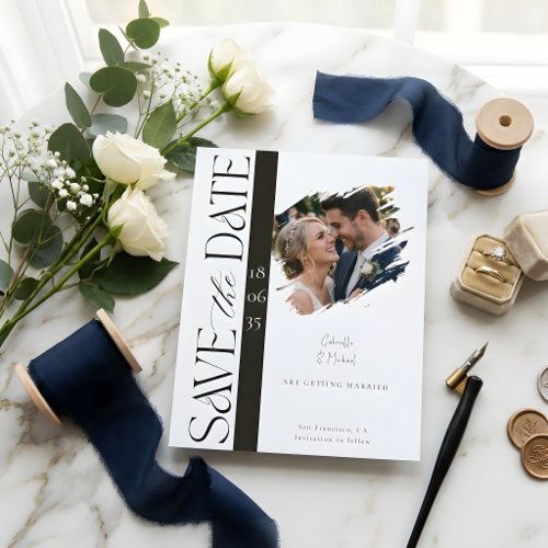 Modern Photo Wedding Save the Date Postcard