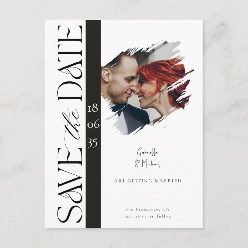 Modern Photo Wedding Save the Date Postcard