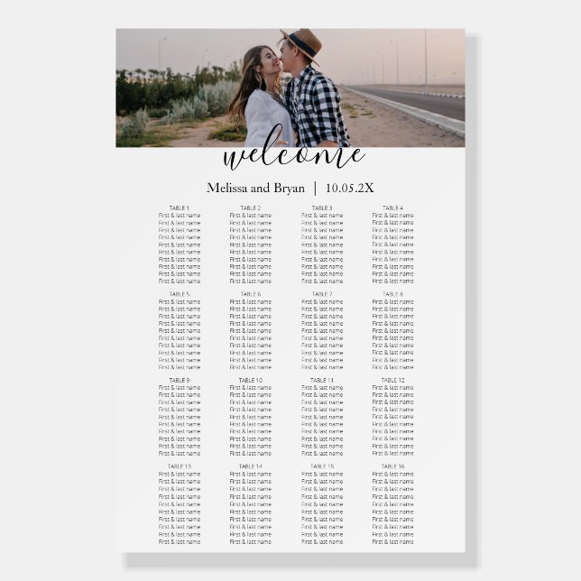 Modern Photo Wedding Seating Chart  Foam Board (Front)