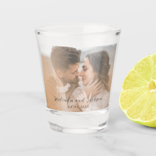 Modern Photo Wedding Shot Glass