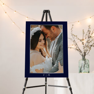 Modern Photo Wedding Sign with Initials
