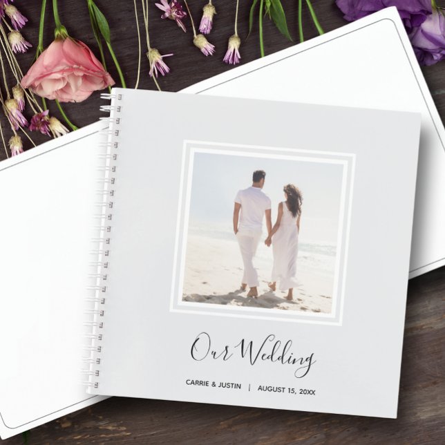 Modern Photo Wedding Spiral Guest Book (Choose SOFT or HARD cover and the inside page style.)