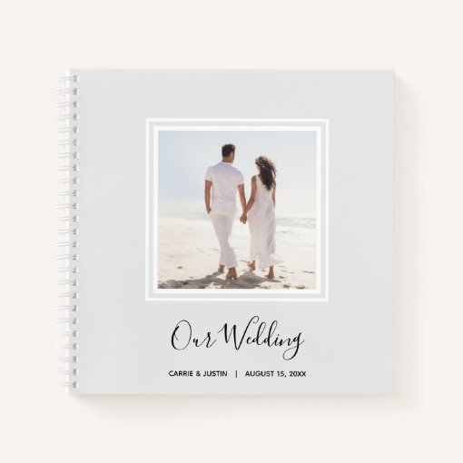 Modern Photo Wedding Spiral Guest Book Zazzle