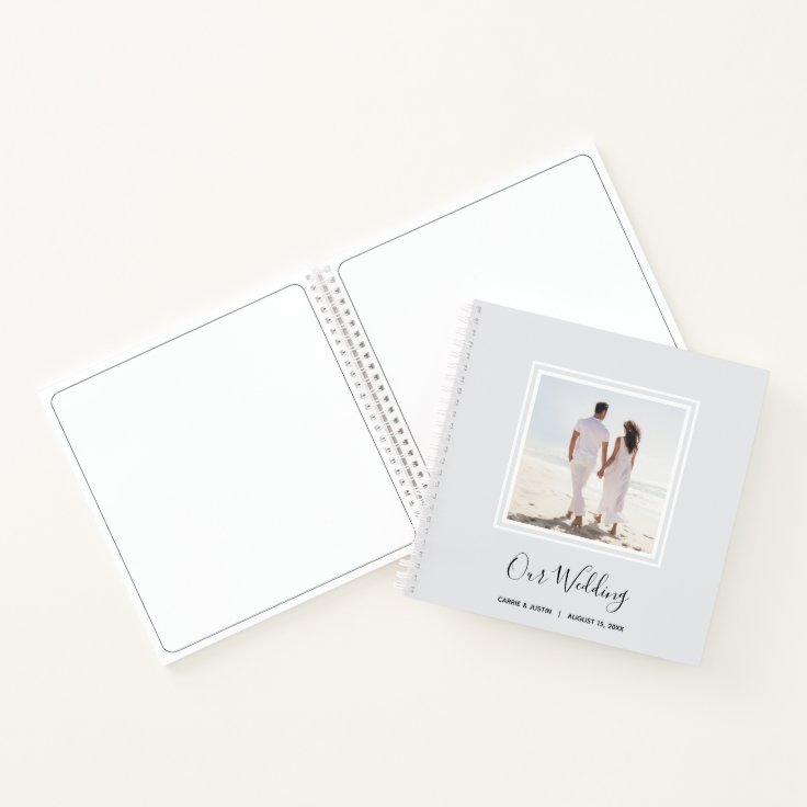 Modern Photo Wedding Spiral Guest Book Zazzle