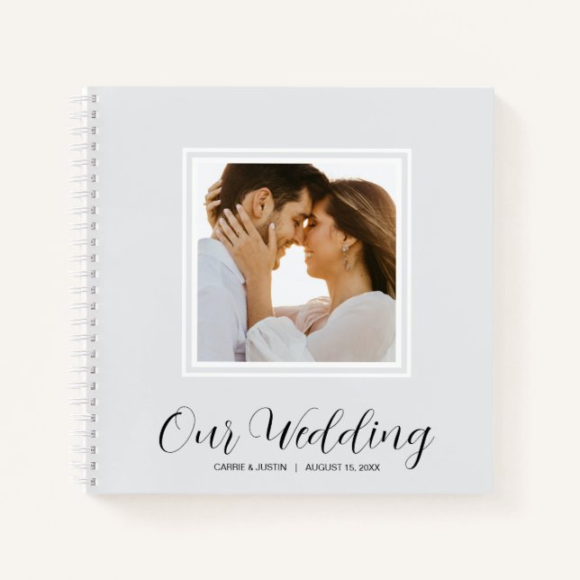 Modern Photo Wedding Spiral Guest Book (Front)