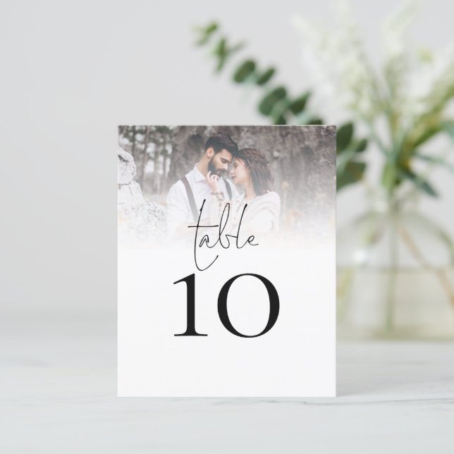  Modern Photo Wedding Table Number (Standing Front)