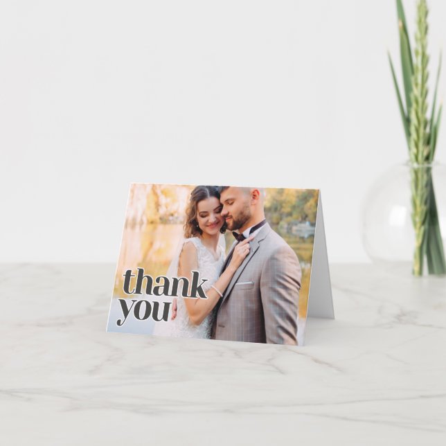 Modern Photo Wedding Thank You (Front)