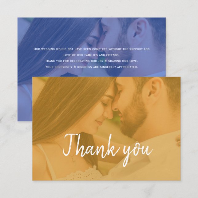 Modern Photo Wedding Thank You Card (Front/Back)