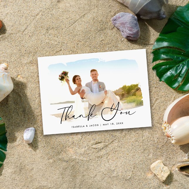 Modern Photo Wedding Thank You Card (Creator Uploaded)