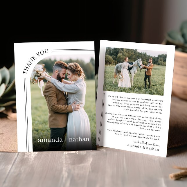 Modern Photo Wedding Thank You Card (Creator Uploaded)