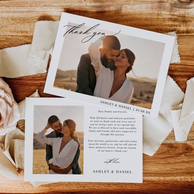 Modern Photo Wedding Thank You Card (Creator Uploaded)