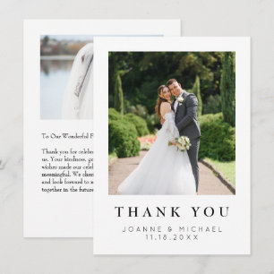 Modern Photo Wedding Thank You Card Personalized
