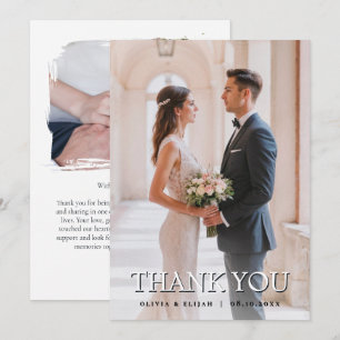 Modern Photo Wedding Thank You Card Personalized