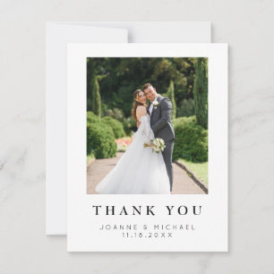 Modern Photo Wedding Thank You Card Personalized