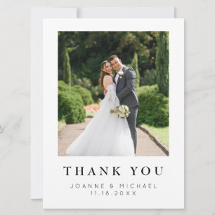 Modern Photo Wedding Thank You Card Personalized