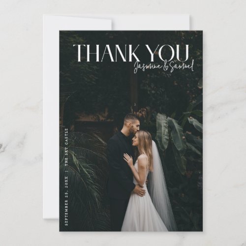 Modern Photo Wedding Thank You Card W Note