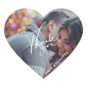 Modern Photo Wedding Thank You Favor Stickers