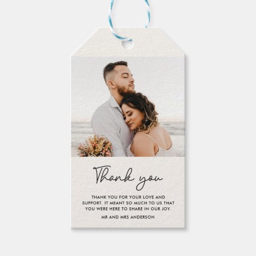 Modern Photo Wedding Thank You Gift Tags