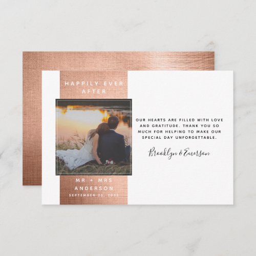 Modern Photo Wedding Thank You Note