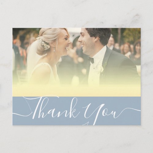 Modern Photo Wedding Thank You Postcard