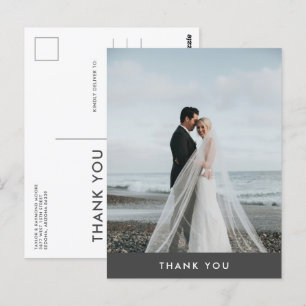 Modern Photo Wedding Thank You  Postcard